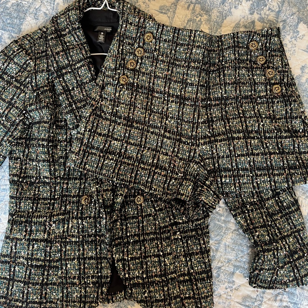 Aqua Blazer and Shorts Set (Small)